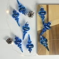 thumbnail image 2 of 8ct Lavish Blue Shatterproof Shiny Ribbed Christmas Finial Ornaments 4.25", 2 of 2
