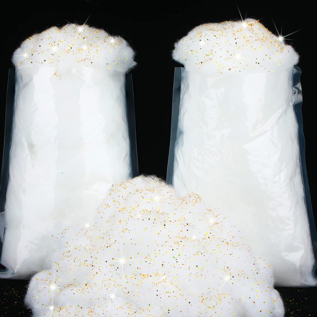 Decoración de nieve artificial Sumind, 160 g, con purpurina dorada, 2 bolsas