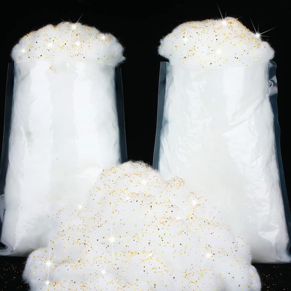 Decoración de nieve artificial Sumind, 160 g, con purpurina dorada, 2 bolsas