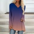thumbnail image 2 of FAIWAD Women's Casual Tops Long Sleeve V Neck Pullover Tops Plus Size Color Block Top Fall Winter Trendy Clothes, 2 of 5