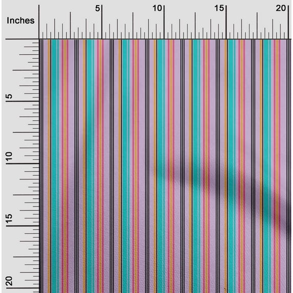 oneOone Cotton Cambric Fabric Multicolor Stripe Print Fabric By The Yard 56 Inch Wide