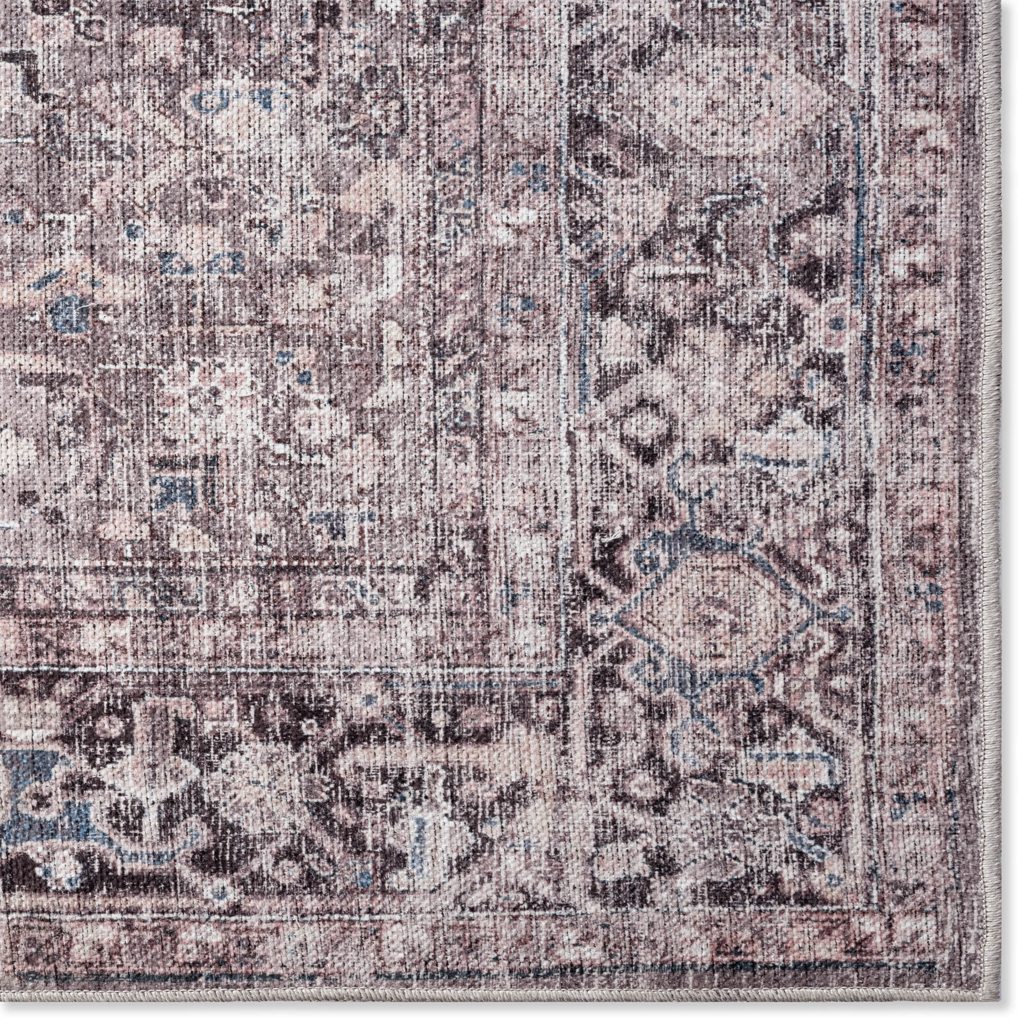Everwash™ Callaghan Edith Distressed Vintage Machine Washable Area Rug, Lavender Grey, 3'11"x5'6"