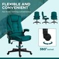 thumbnail image 3 of Massage Executive Office Chair, Swivel Desk Chair with 6 Vibration Point, Heat and Armrests, Reclining Computer Chair for Adult Working, Study, Adjustable Height, Green, 3 of 8