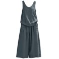 thumbnail image 7 of IUYRTFE Women's V Neck Sleeveless Top and Wide Leg Pants Set Drawstring Waist Cotton Linen Lounge Outfit, 7 of 7