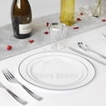thumbnail image 4 of 50 Platos de Plástico Rígido 26 cm (10.25") - Color Blanco con Borde Plateado - Set de 50 Piezas para Eventos y Banquetes Berry Bloom, 4 of 7