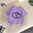 thumbnail image 5 of XEGLSBU Shirts for Girls 10-12 Trendy Sleek Kid Girls Cute Graphic Round Neck Short Sleeve Tee Summer Casual T Shirt Purple Size 8-9 Years, 5 of 5