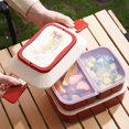 thumbnail image 3 of Double Layer Compartment Lunch Box Portable Meal Box Leak-proof Lunch Box for Camping Outdoor Picnic, 3 of 7