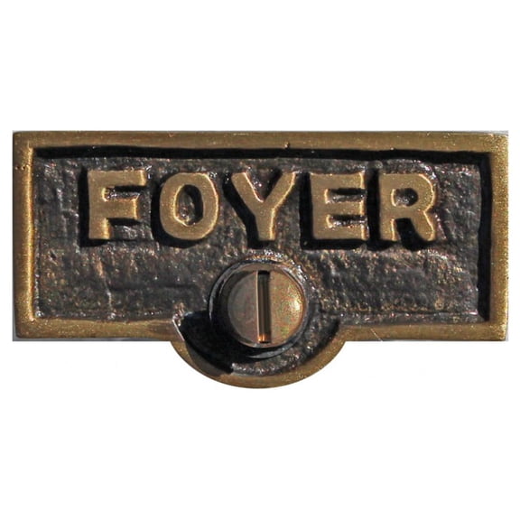 Switch Plate Tags FOYER Name Signs Labels Antique Brass Traditional Engraved Wall Light Switch Cover Labels | Renovators Supply