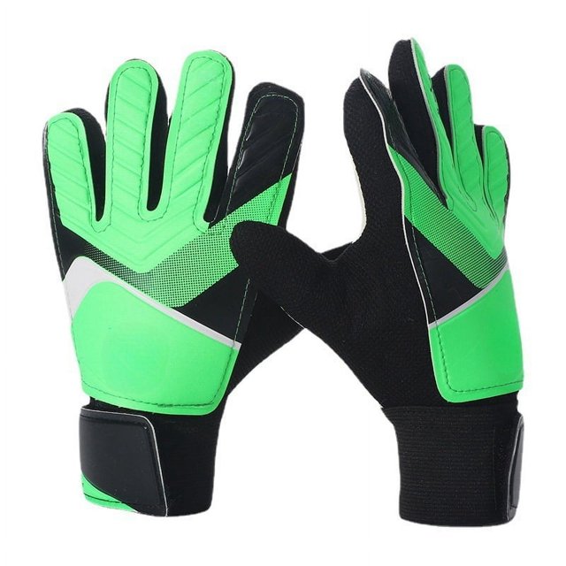 Gants de Football pour Enfants avec Latex Résistant à l'Usure, Poignée Antidérapante, Soutien de Poignet Réglable et Protection des Doigts – Design Unisexe pour Garçons et Filles, Taille 7 (Convient à une Longueur de Main de 17-18cm), Vert