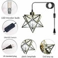 thumbnail image 6 of Gold Moravian Star Hanging Light with 16.5ft Plug-in Cord,Farmhouse Star Pendant Light Fixture with Switch,Indoor Decorative Ceiling Light for Bedroom Kitchen Island Porch Etc(LED Bulb Include), 6 of 6
