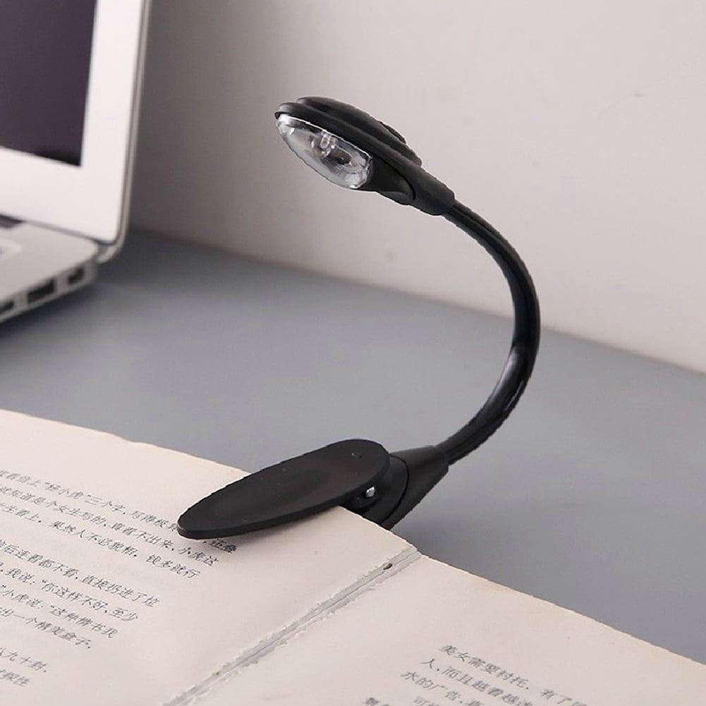 AchidistviQ LED Book Lamp Mini Clip On Bendable Travel Bedroom Clamp Dorm Reading Light Gift Black