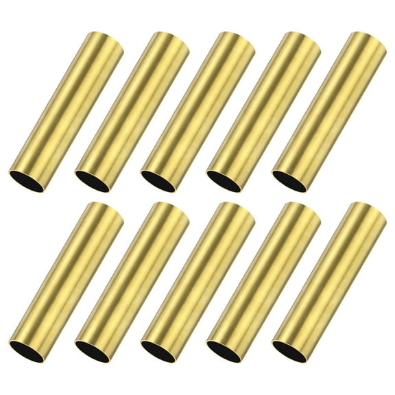 10-Pack 30mm Brass Round Tube, 7mm OD 0.5mm Wall Thickness Short Brass Seamless Tubing for DIY Crafting/Decorating