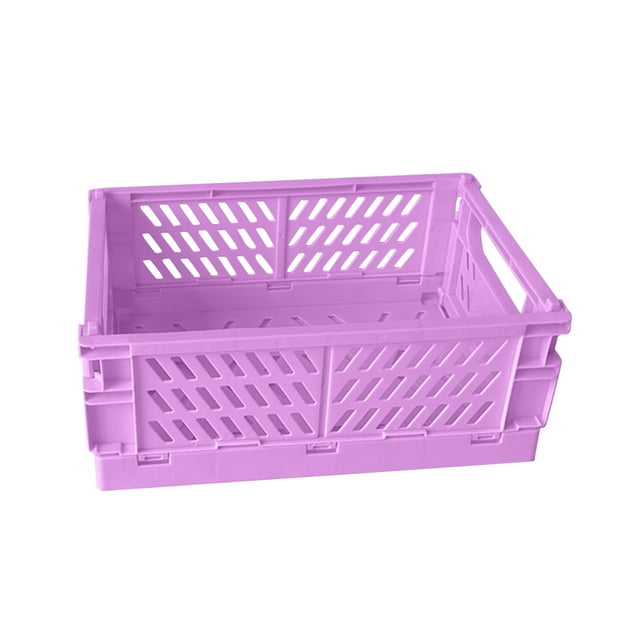 Under Bed Storage Bins Mini Collapsible Storage Crates/Stackable Storage Container Basket, Folding Plastic Storage Box Foldable Plastic Storage Case Desktop Carrying Basket 1#Mini Green