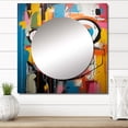 thumbnail image 1 of Designart "Modern Robot Pop Art wall art V" Modern Square Mirror Wall Decor Glam - Large Multi-Color Square Bathroom Mirror - Square Printed Wall Mirror Art, 1 of 5