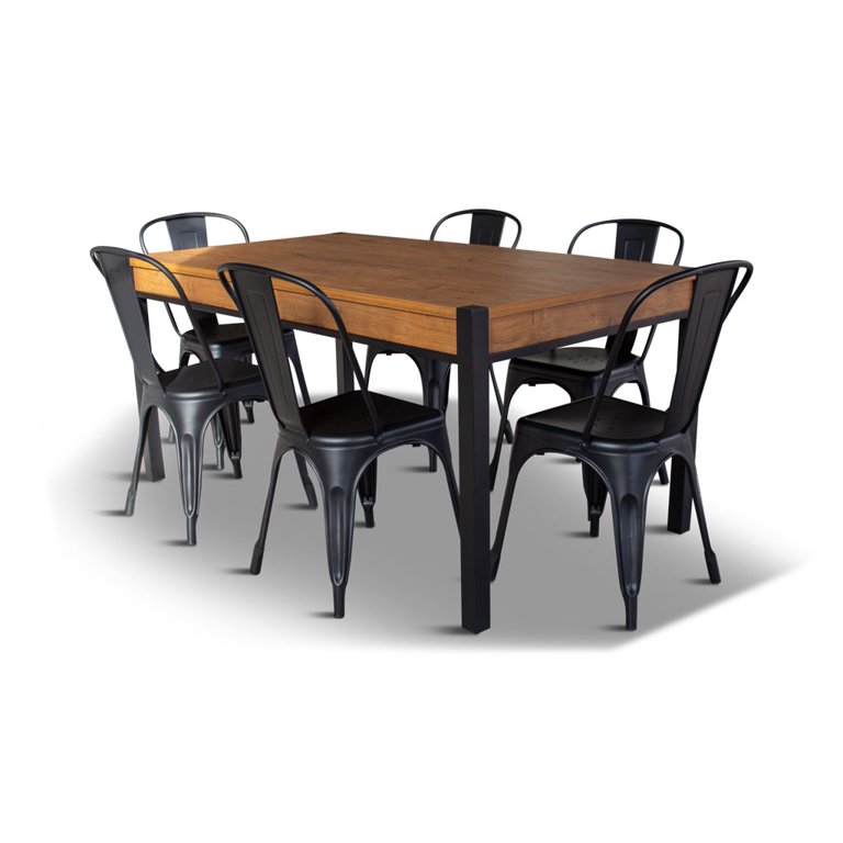 Caffoz Brooklyn Series Rustic Industrial 63x36x30 in Dining Table