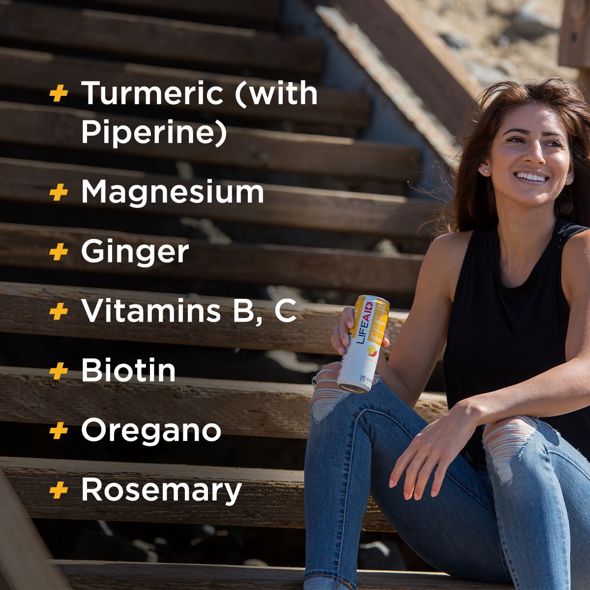 LIFEAID Vitality Blend, Daily Vitamins, Turmeric to Help Reduce Mild Inflammation from Everyday Stress, Healthy Soda Replacement, 100% Clean, Vegan, GF, 12 Fl Oz (Pack of 12)