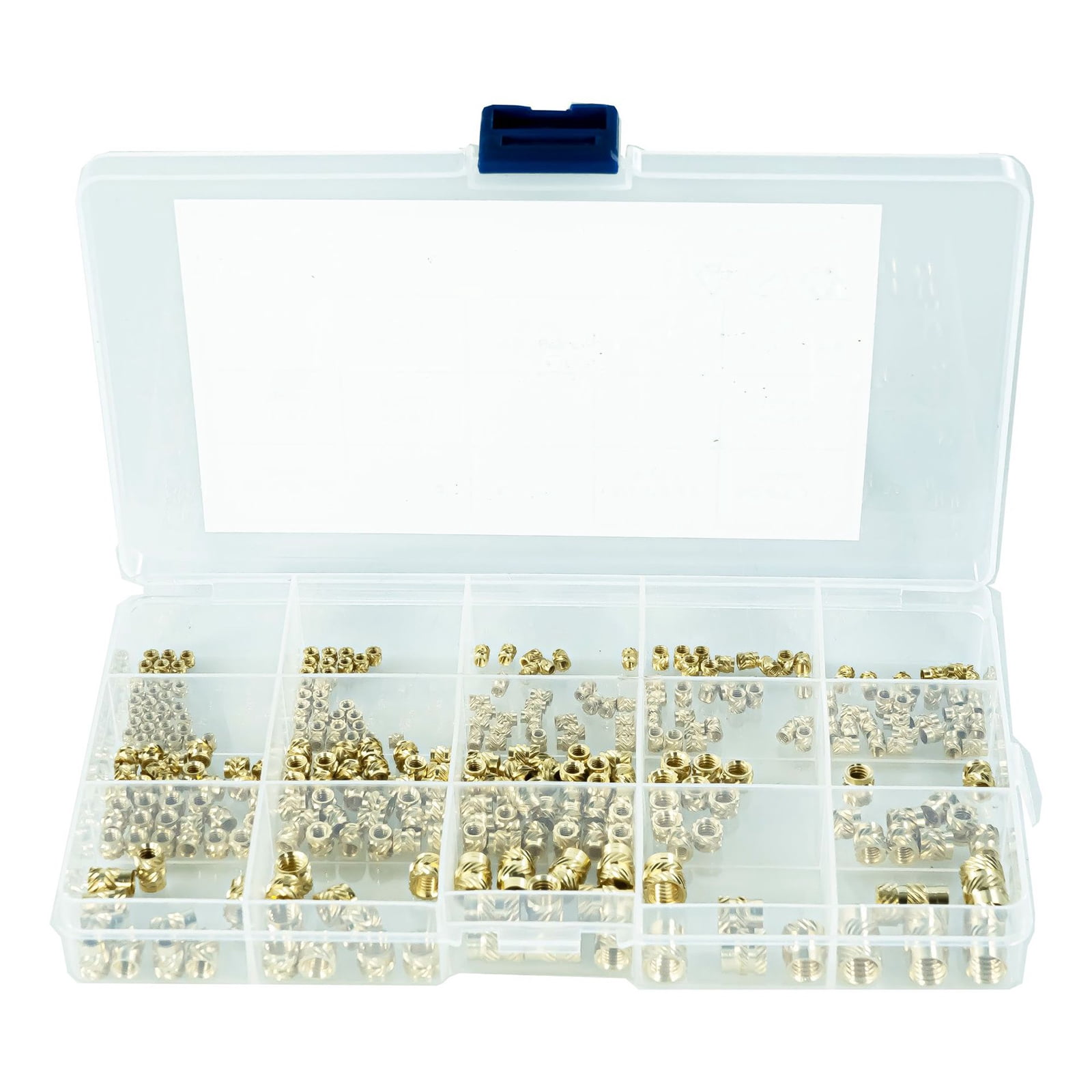 300 Pcs Metric Threaded Inserts 2/2.5/3/4/5/6mm Knurled Female Thread Inserts Brass Embedding