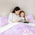 thumbnail image 4 of Homewish Purple Boho Mandala Floral Twin Comforter Sets,Dreamy Bohemian Bedding Set,Reversible,2 Pieces,1 Comforter and 1 Pillowcase, 4 of 7