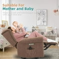 thumbnail image 6 of MEETWARM Power Swivel Rocking Glider Recliner Chair with Heat and Vibration, Electric Rocker Nursery Reclining Chair, Wingback Tufted Upholstered Recliner for Living Room, Type-C & USB Ports (Brown), 6 of 8