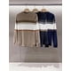thumbnail image 2 of Suéter de lana de cuello redondo holgado con bloques de colores y rayas clásicas de invierno para hombre, suéter de punto cálido, 2 of 5