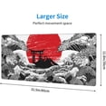 thumbnail image 5 of Japanese Black White Wave Red Sun Mouse Pad XL Extended Desk Mat, Non Slip Rubber Base Stitched Edge Gaming Pc Desktop Large Mice Pad,31.5 x 11.8 Inch, 5 of 6