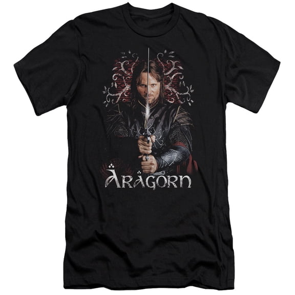Lord of the Rings Aragorn Premium Canvas Adult Slim Fit 30/1 T-Shirt Black