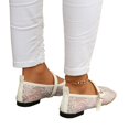 thumbnail image 6 of CHWshoes Women's Floral Lace Ballet Flats Mesh Sheer Square Toe Elegant Flat Shoes White Size 41, 6 of 7