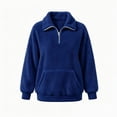 thumbnail image 4 of NominalSnug Fuzzy Fleece Sweatshirts for Women 1/4 Zip up Long Sleeve Top Loose Fit Warm Pullover Jackets with Pocket, 4 of 8