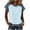 Light Blue, variant on Womens Summer Top Cap Sleeve Shirts Round Neck Textured Loose Casual Shirts Fashion Trendy Blouse