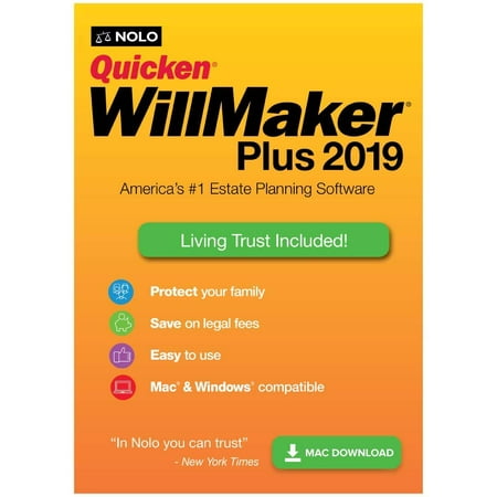 Quicken WillMaker Plus 2019 MAC Estate Planning (Digital (Best Raid Storage For Mac 2019)