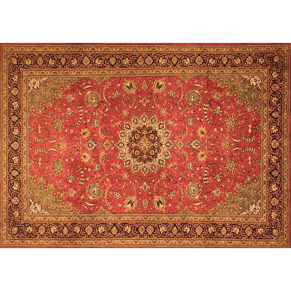 Ahgly Company Indoor Rectangle Persian Orange Traditional Area Rugs, 5' x 7'