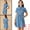 Blue, variant on Unique Bargains Women's Jean Dress Chambray Summer Casual Button Down Denim Dresses Pale Blue S