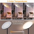 thumbnail image 3 of Floor Lamp, 30W/2400LM Sky LED Modern Torchiere 3 Color Temperatures Super Bright-Tall Standing Pole Light with Remote And Touch Control for Living Room, Bed Room, Office (Black), 3 of 9