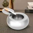 thumbnail image 1 of Cendrier Rond en Acier Inoxydable pour Extérieur Intérieur Bureau Coupe-Vent, 1 of 8
