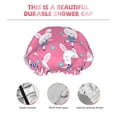 thumbnail image 4 of Yiaed Rabbit Holding Flowers Print Reusable Shower Cap & Bath Cap & Lined, Oversized Waterproof Shower Caps Designed for all Hair Lengths, 4 of 7