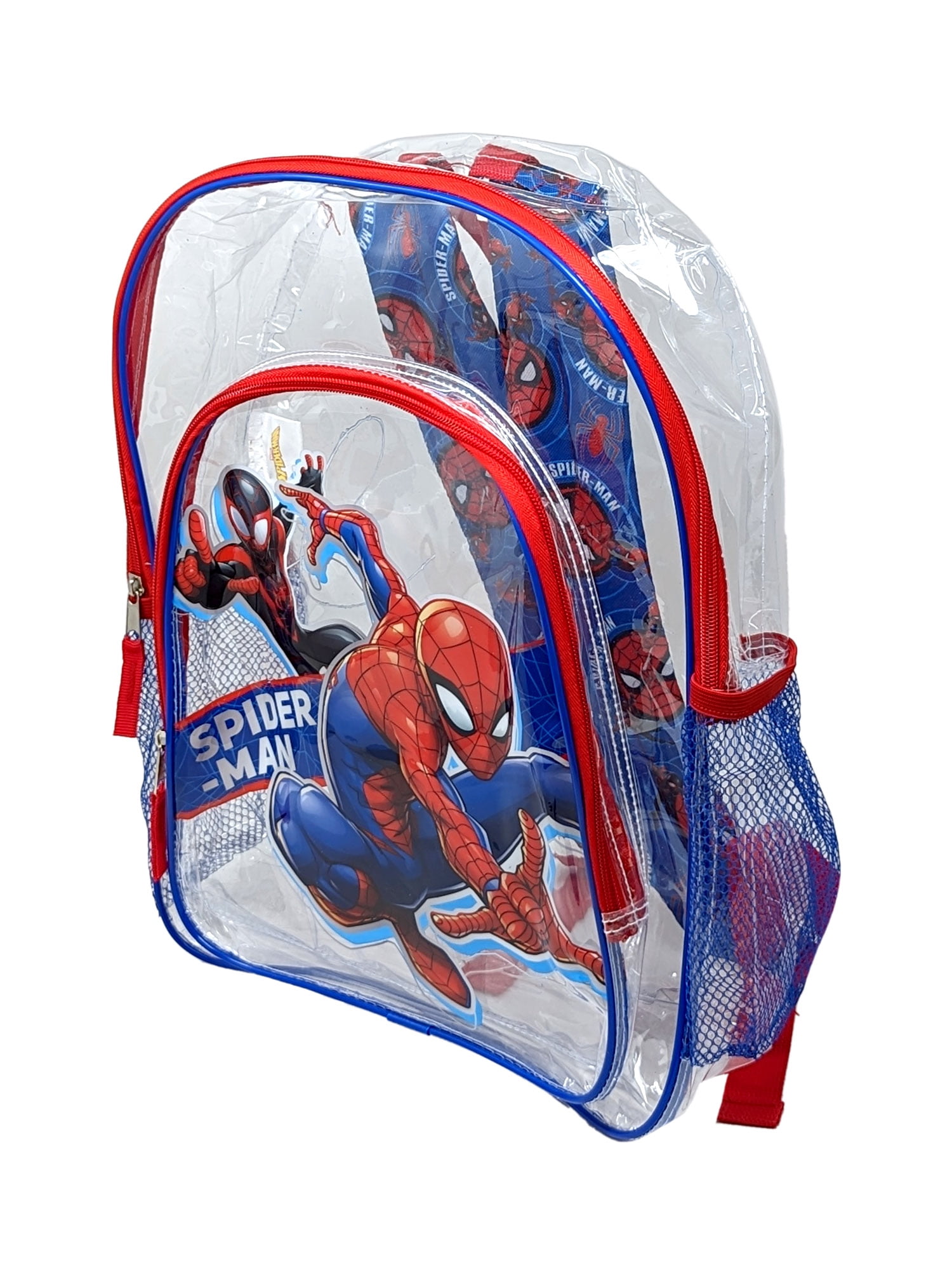 Spider-Man Backpack Clear Transparent 16" Miles Morales Marvel Boys Kids
