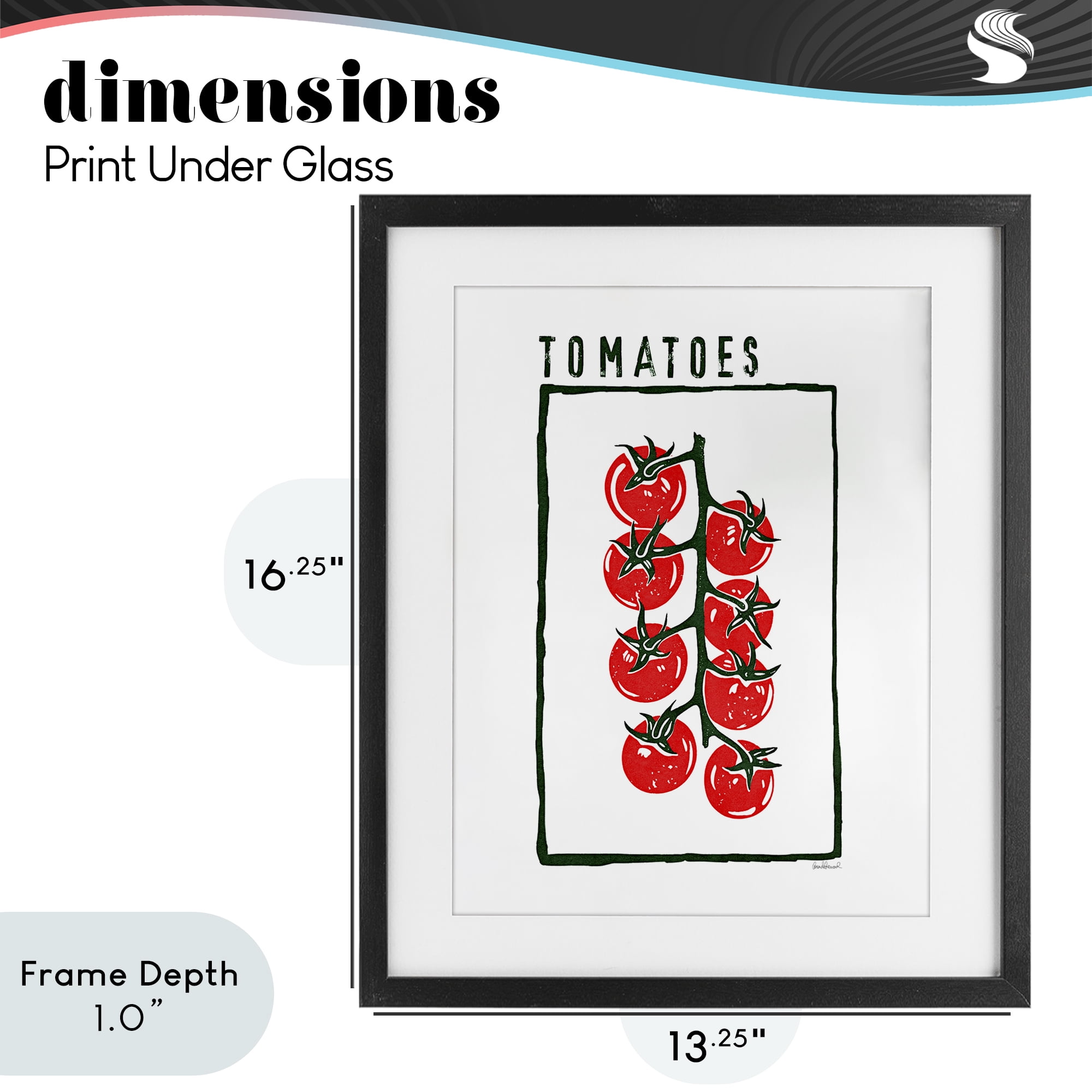 Stupell Industries Ripe Tomatoes Cluster Black Framed Print Under Glass, design by Amanda Greenwood