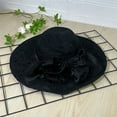 thumbnail image 2 of Tea Party Hats for Women Easter French Lace Wide Brim Sun Hat Foldable Beach Hat With Chic & Fashionable Summer Sunhat, 2 of 4