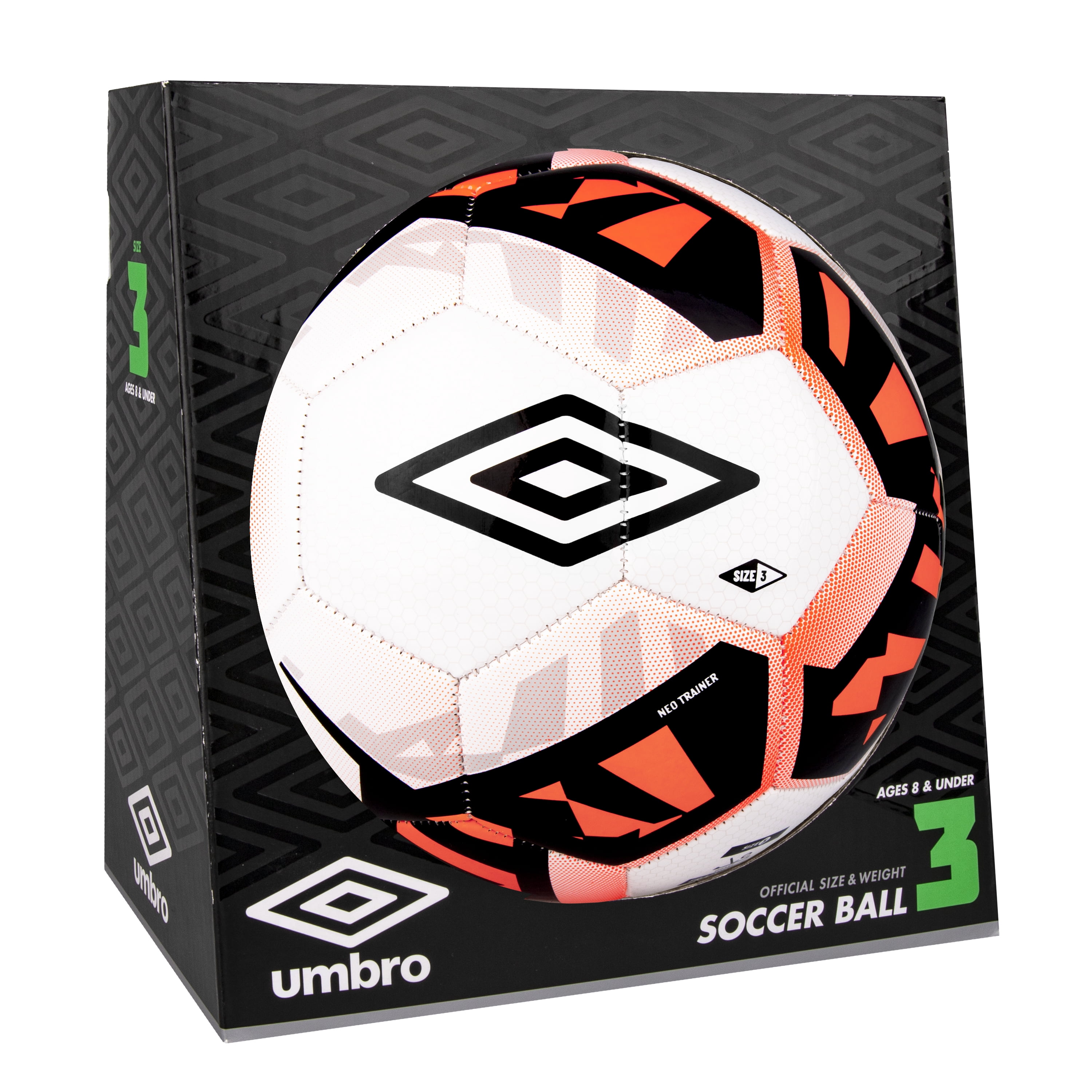 Umbro Neo Size 3 Soccer Ball for Kids 8 years and Younger, Orange