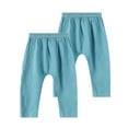 thumbnail image 2 of Afuyipoi 2 Pack Boys Cotton Pants Size 0-8 Solid Color Elastic Waist Casual Exercise Pants for Kids Daily Play Outdoor School Light Blue Size 5, 2 of 6