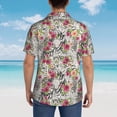 thumbnail image 6 of Balery Roses Mixed Zebra Print Men's Hawaiian Shirts Short Sleeve Beach Shirt Relaxed Fit Vacation Button Down Shirts-Large, 6 of 9