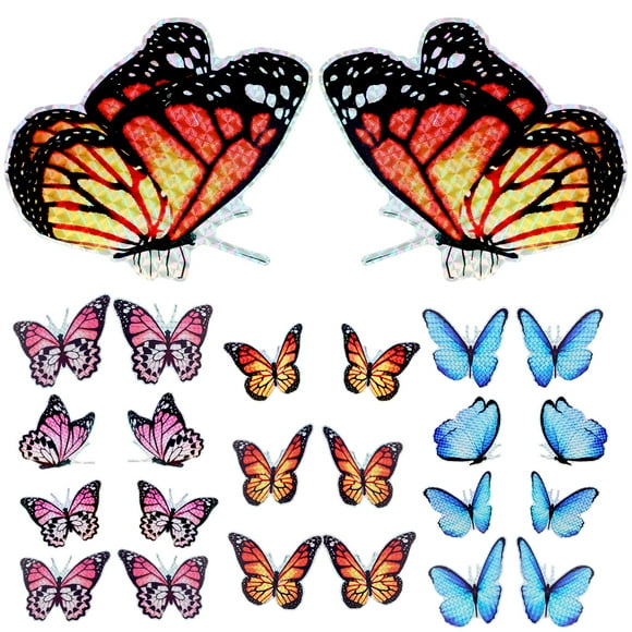 Wekvgz 24pcs Magnets Screen Stickers Butterfly Window Screen Saver Double Sided Decorative Screen Magnets Colorful Screen Door Decor for Window Screen Patio Sliding Doors
