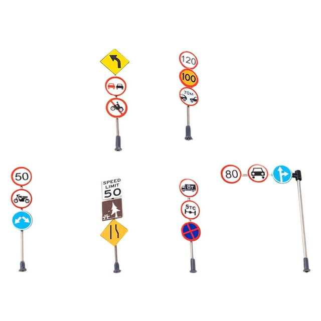 Wosthever Modelos de control de carretera, accesorios para el hogar, letreros de calle artesanales en miniatura para manualidades, juguetes Artesanía