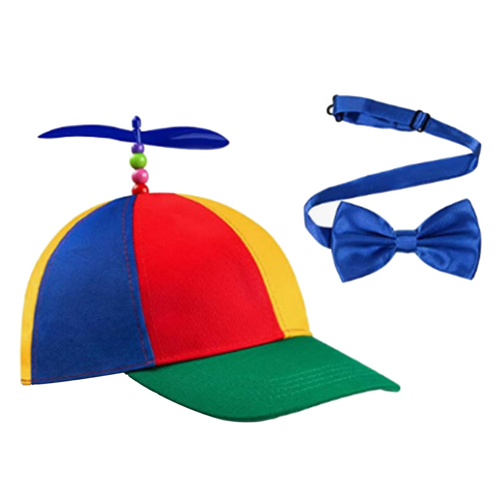 Milaget Baseball Cap Helicopter Caps with Bow Tie Rainbow Top Hat