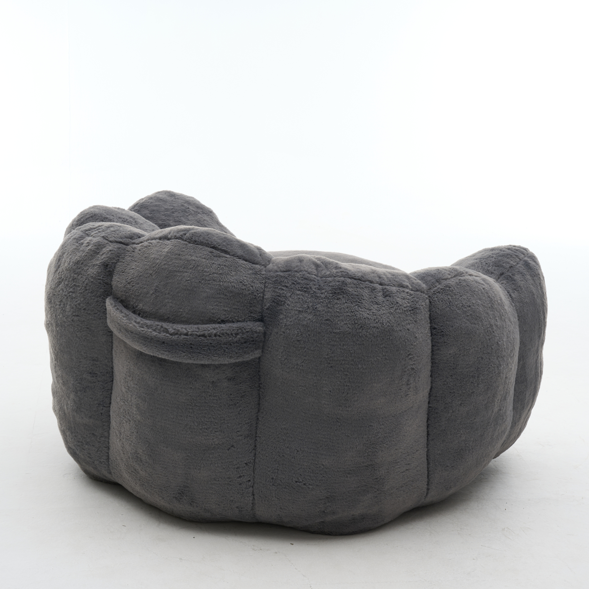 Leumius Large Lazy Sofa Chair, Comfortable Velvet Fabric Large Petal Sofa for Bedroom, Living Room and Gaming Grey