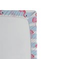 thumbnail image 3 of Ambesonne Exotic Fitted Sheet, Flamingo Striped Backdrop, Twin XL Size, Pale Pink Soft Blue and White, 3 of 5