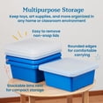 thumbnail image 4 of ECR4Kids Stackable Square Bins with Non-Snap Lids, Multipurpose Organization, Blue, 4-Pack, 4 of 9