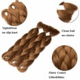 thumbnail image 4 of Benehair Jumbo Braiding Hair Extensions 24" Afro Box Braids Crochet Twist Braid Ponytail 24" Light Auburn, 4 of 8