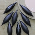 thumbnail image 3 of Northlight 8ct Jet Black Shatterproof 4-Finish Christmas Finial Drop Ornaments 5.5", 3 of 3