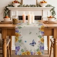 thumbnail image 2 of Table Runner - 60 Inch Long, Spring Wildflowers Kitchen Dining Table Runner Dresser Scarves, Watercolor Tulip Floral Leaf Plant Beige Farmhouse Decor for Coffee Tables Wedding Party Banquet, 2 of 8